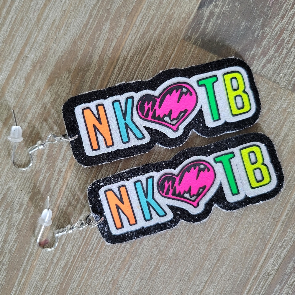 Colorful NKOTB Earrings New Kids On The Block Concert Gear Fabric Lightweight